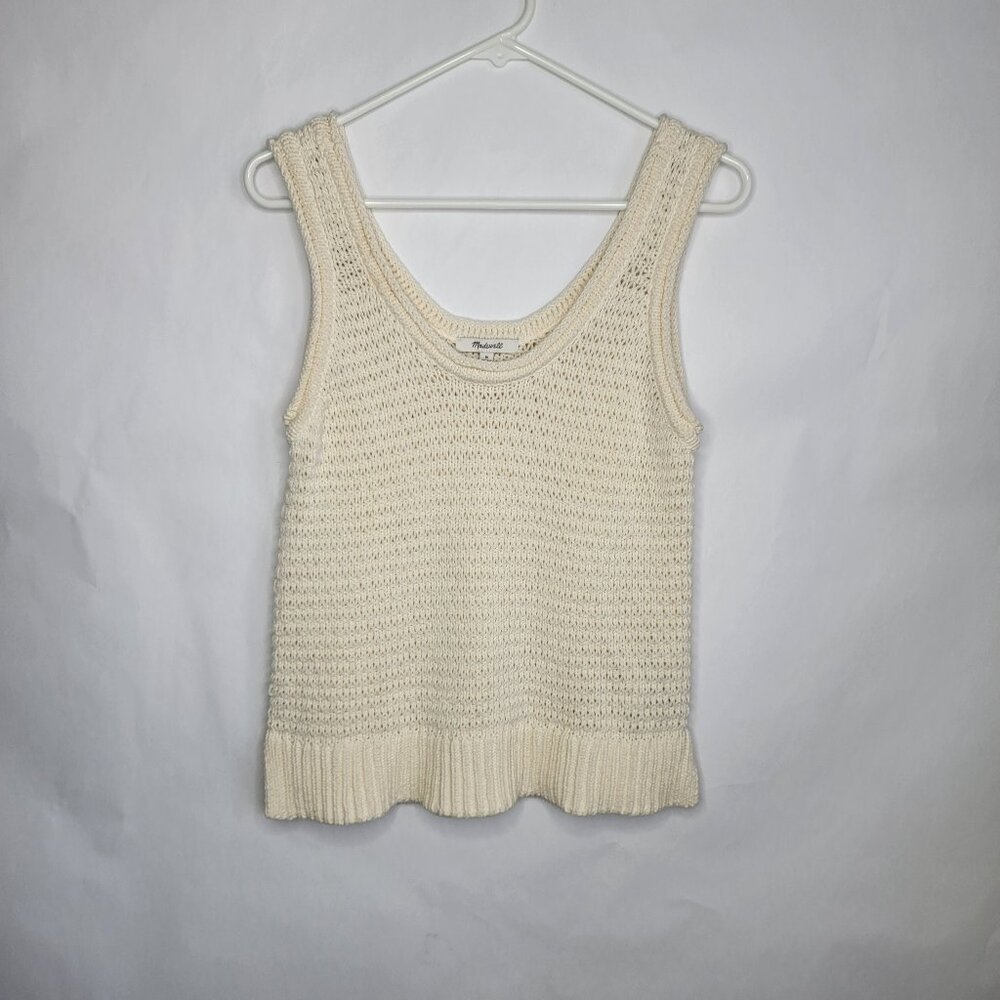 Madewell Cream Crochet Knit Tank Top